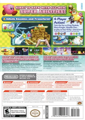 Kirby's Return to Dreamland box cover back